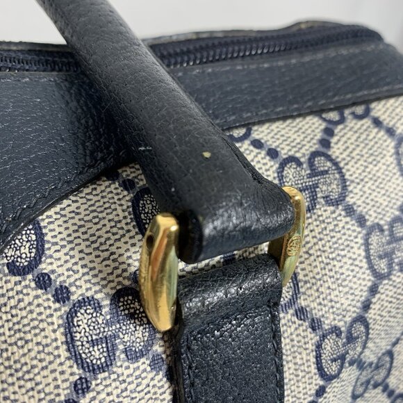 VTG GUCCI Speedy Boston Shoulder Handbag GG Navy Accessory Collection - Picture 8 of 16